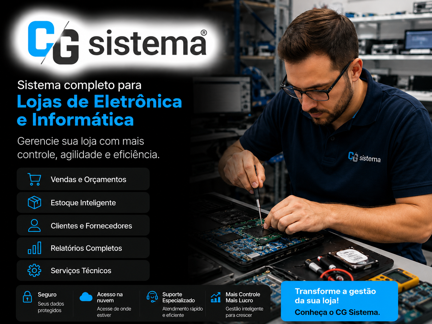 Sistema P/ Assistência, Eletrônica ou Informática.